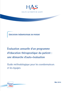 Évaluation annuelle d’un programme d’ETP : démarche d’auto-évaluation. Guide méthodologique pour les coordonnateurs et les équipes