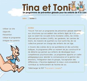 Tina et Toni, programme de prévention globale pour les enfants de 4 à 6 ans