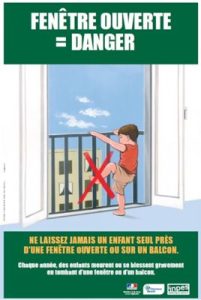 Fenêtre ouverte = danger. Ne laissez jamais un enfant seul près d’une fenêtre ouverte ou sur un balcon