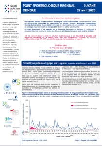 Dengue. Point épidémiologique Guyane. 27 avril 2023