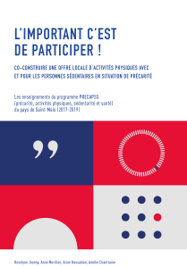 L’important c’est de participer ! : Co-construire une offre locale d’activités physiques avec et pour les personnes sédentaires en situation de précarité