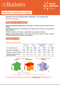 Bulletin Infections respiratoires aiguës. Édition nationale. Semaine 43 (du 23 au 29 octobre 2023)