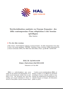 Territorialisation sanitaire en Guyane française : des défis contemporains d’une adaptation à des besoins spécifiques