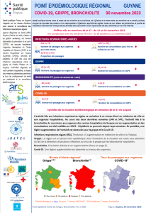 Covid-19, Grippe, Bronchiolite. Point épidémiologique Guyane. 30 novembre 2023