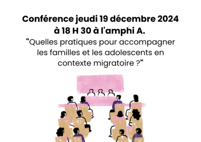 Conférence : « Quelles pratiques pour accompagner les familles et les adolescents en contexte migratoire ? »