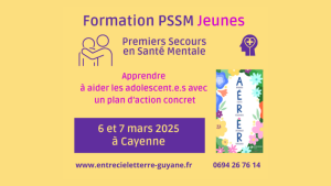 Formation PSSM 6 et 7 mars – Premiers Secours en Santé Mentale Module JEUNES